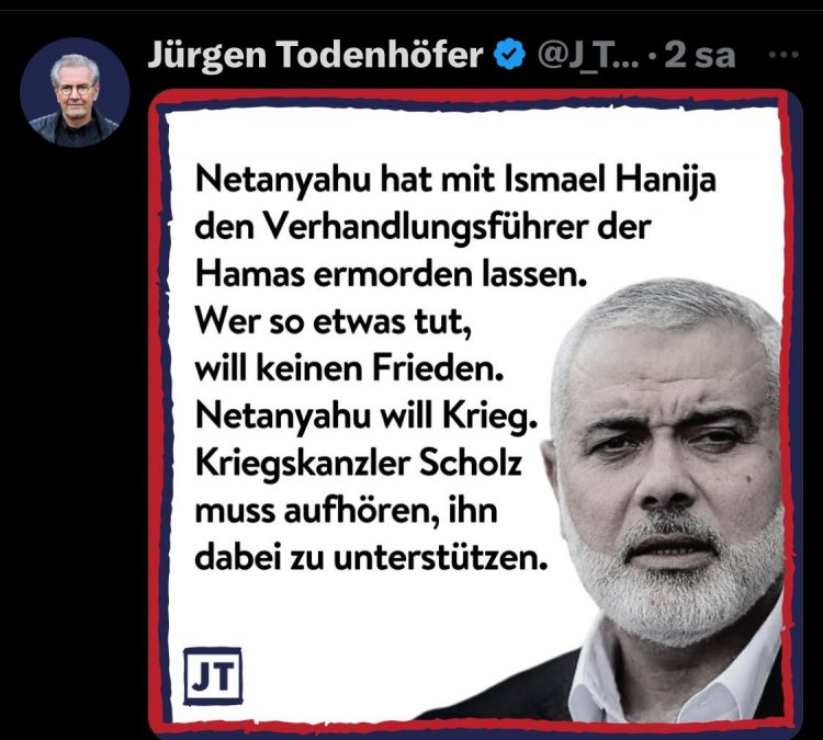 Jürgen Todenhöfer: "Netanyahu Barış İstemiyor, Scholz Desteklemeyi Bırakmalı"