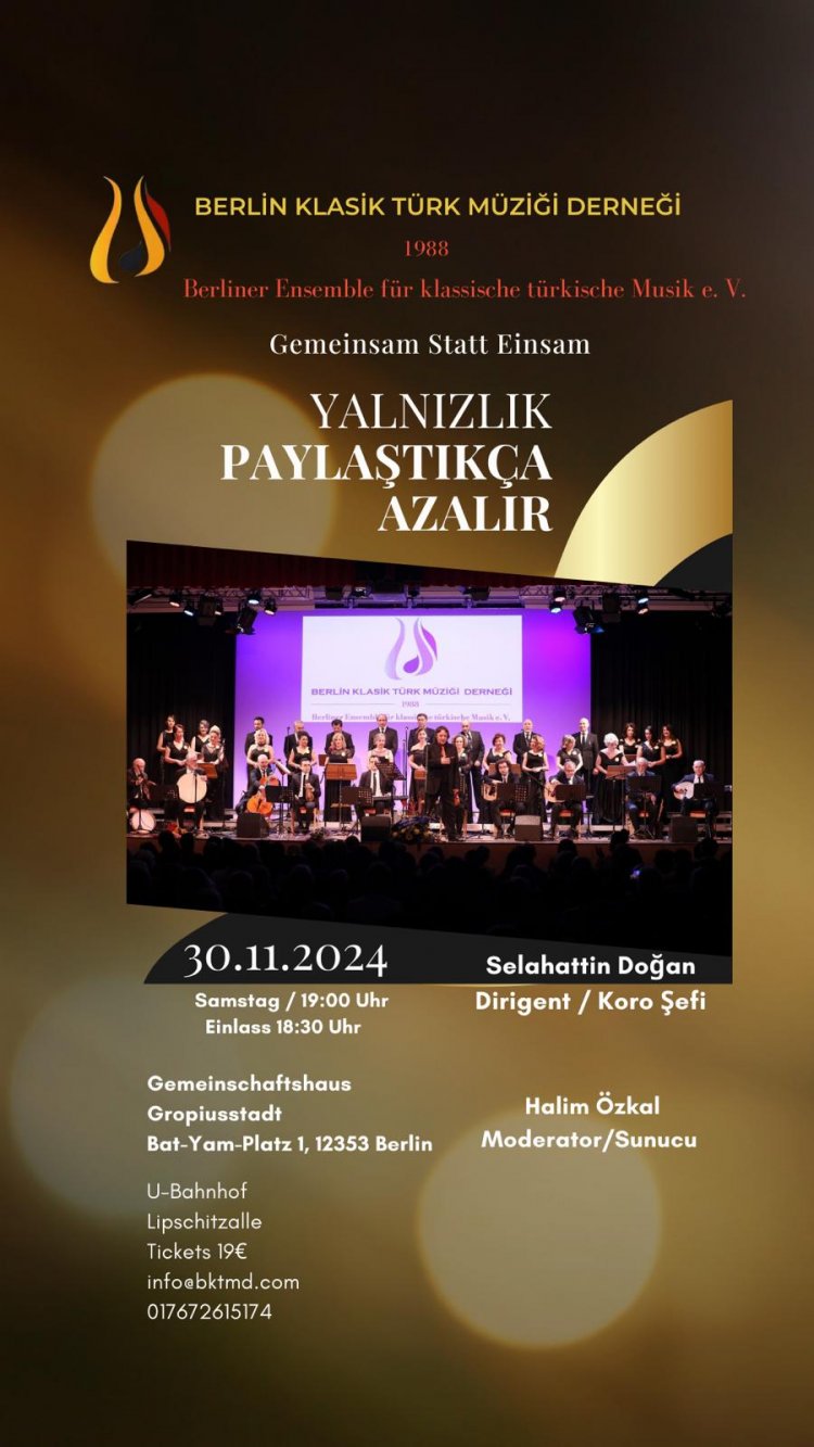 Berlin Klasik Türk Müziği Derneği’nden 36. Yıl Konseri