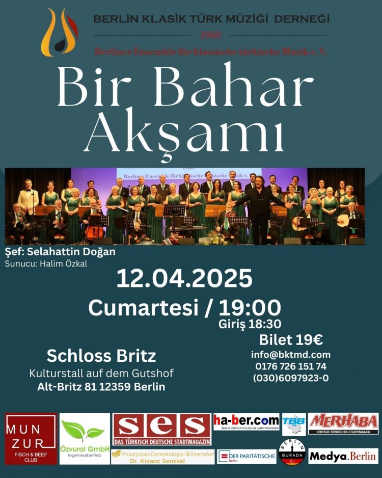 Berlin’de Baharın Ezgileri: Klasik Türk Müziği Konseri 12 Nisan’da