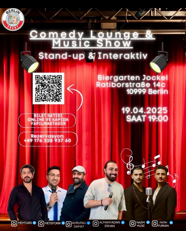 Berlin’de Kahkaha ve Müzik Gecesi: “Comedy Lounge & Music Show” Geliyor