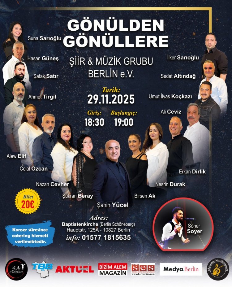 Berlin’de “Gönülden Gönüllere” Şiir ve Müzik Gecesi