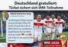 Deutschland gratuliert: Türkei qualifiziert sich für die Weltmeisterschaft