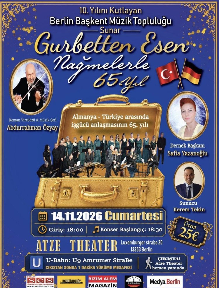Berlin’de gurbetin nağmeleriyle 65. yıl buluşması